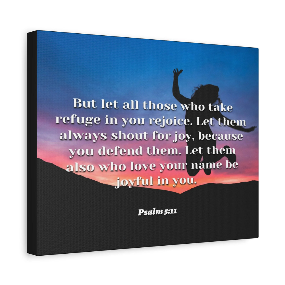Scripture Canvas Trust In You Psalm 5:11 Christian Wall Art Bible Verse Print